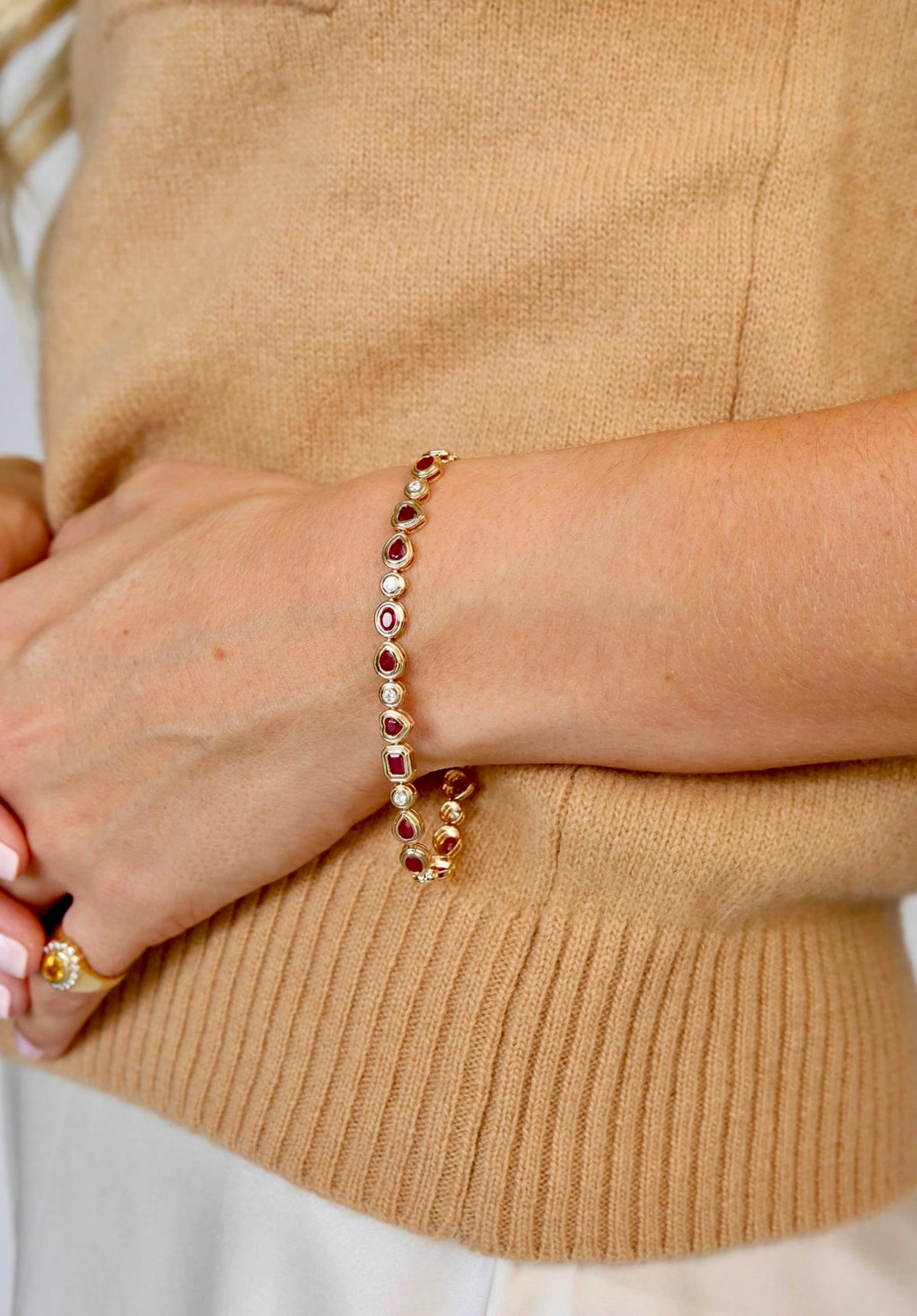 VINTAGE RUBY AND DIAMOND BRACELET