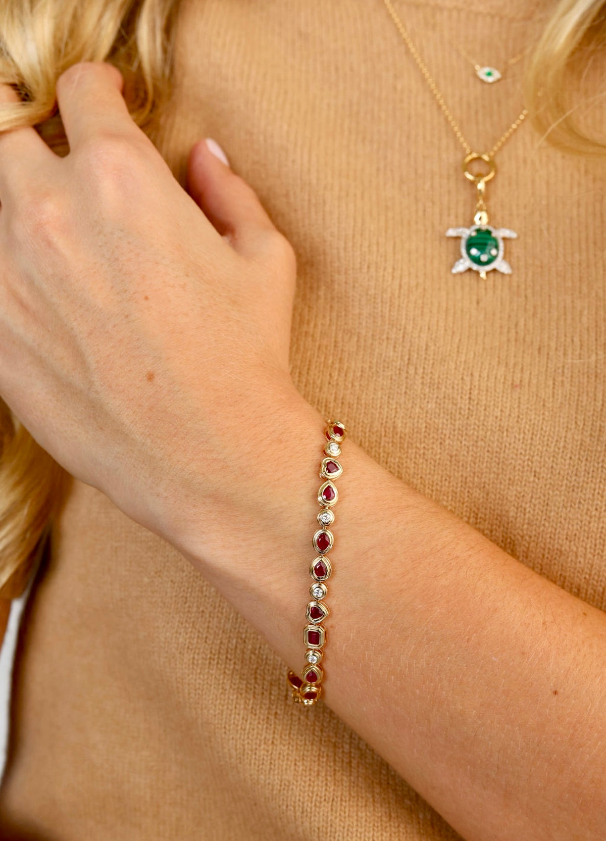 VINTAGE RUBY AND DIAMOND BRACELET