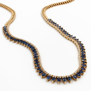 Diamond Sapphire Marquise Necklace