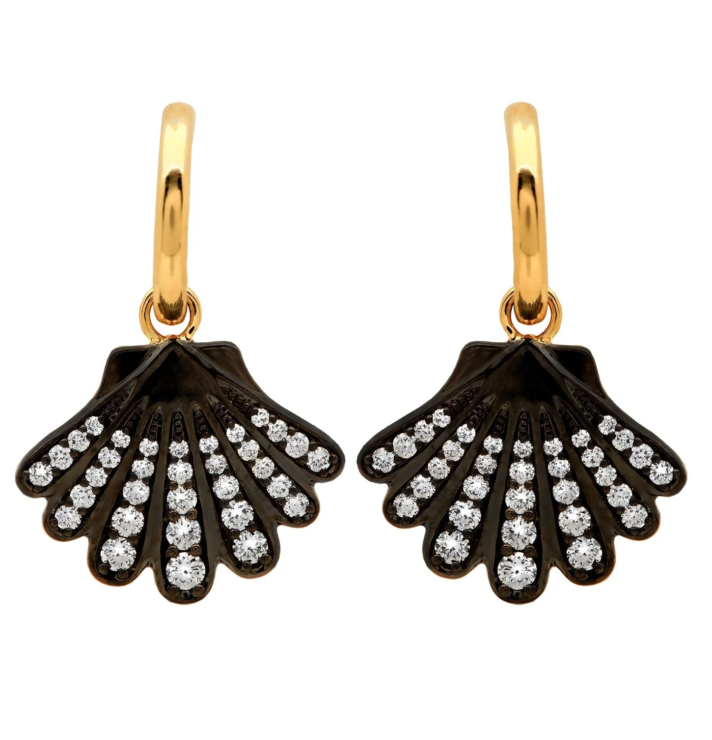 Shell Motif Diamond Earrings