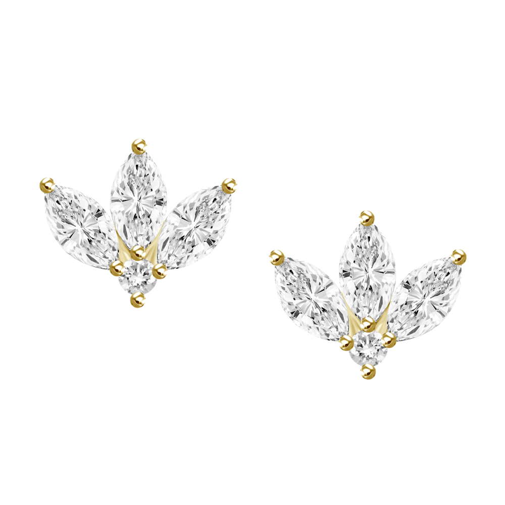 Lotus Diamond Stud