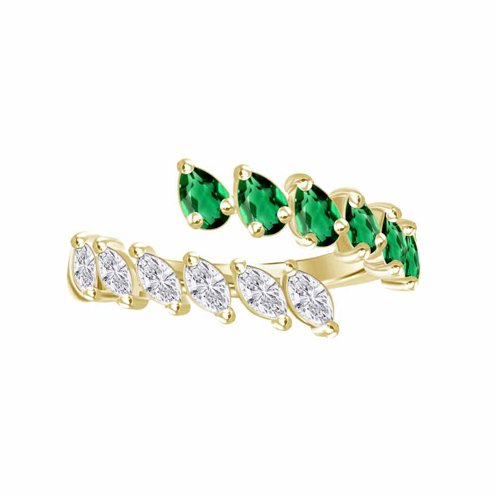 Emerald & Diamond Wrap Ring