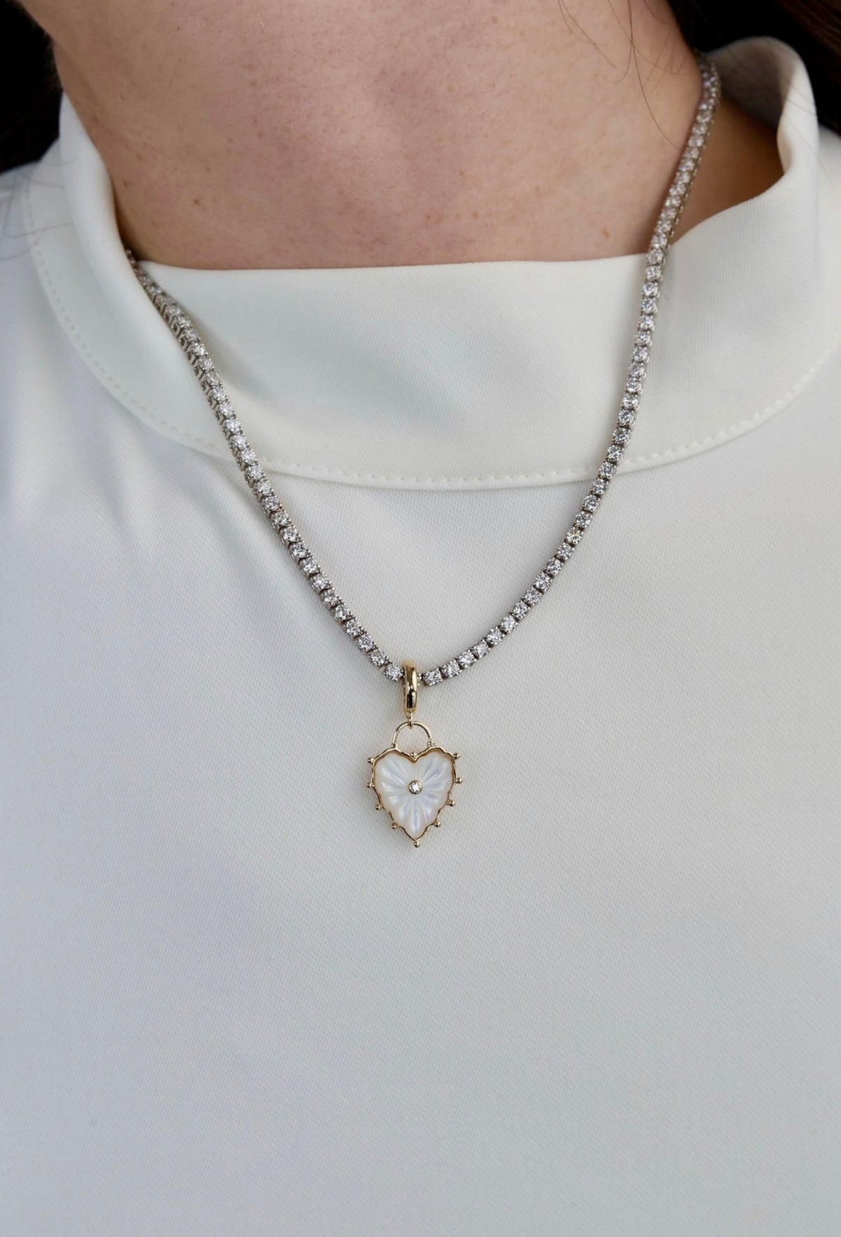 PEARL HEART CHARM