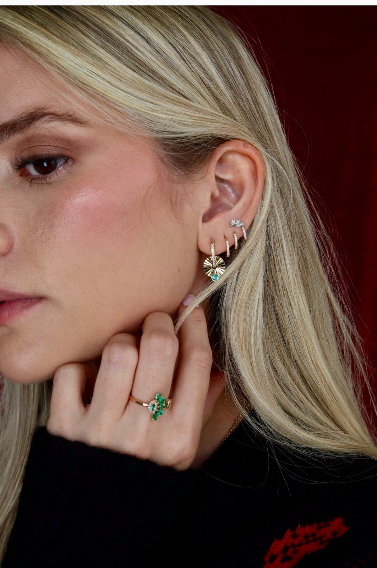 SUNRAY EMERALD EARRINGS