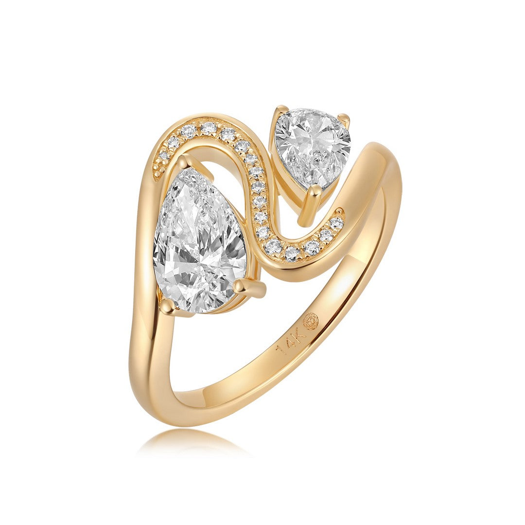Double Pear Swirl Ring