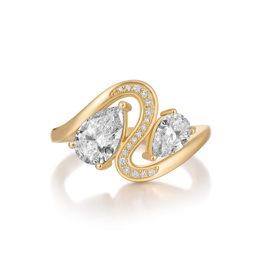 Double Pear Swirl Ring