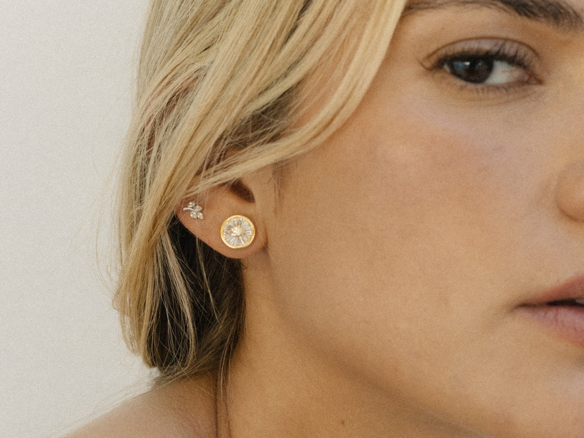 Disc Diamond Earring