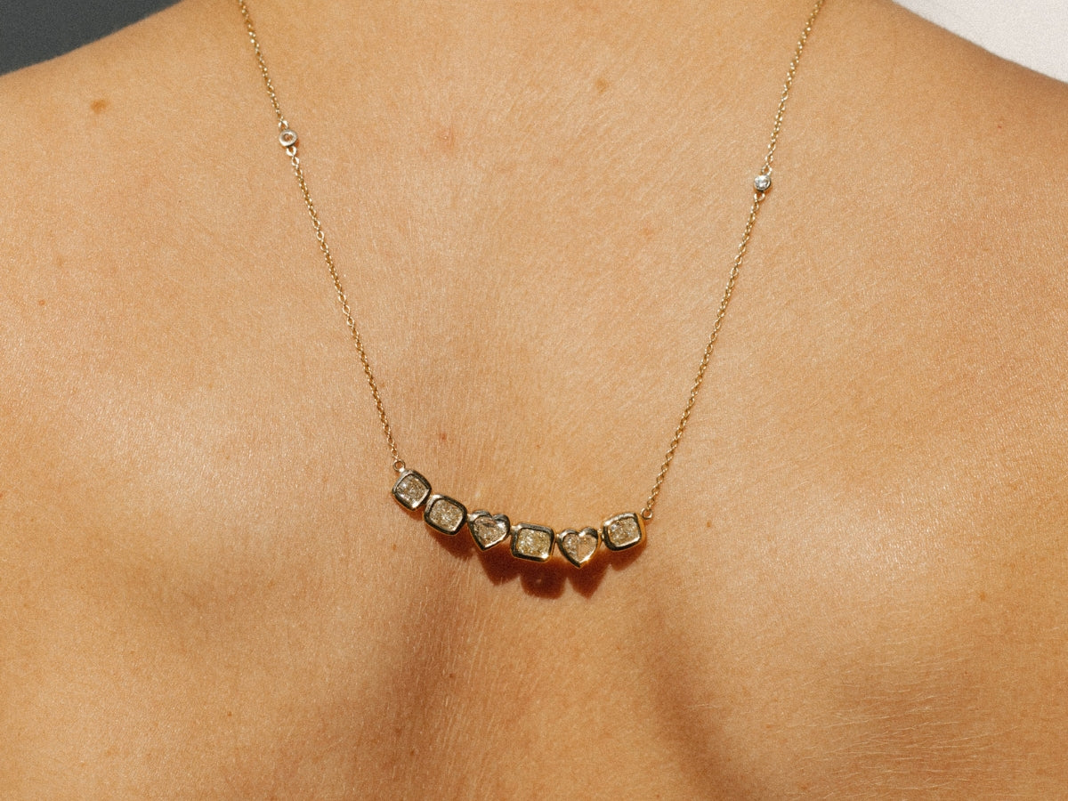 Shapes Necklace - Yellow Diamonds