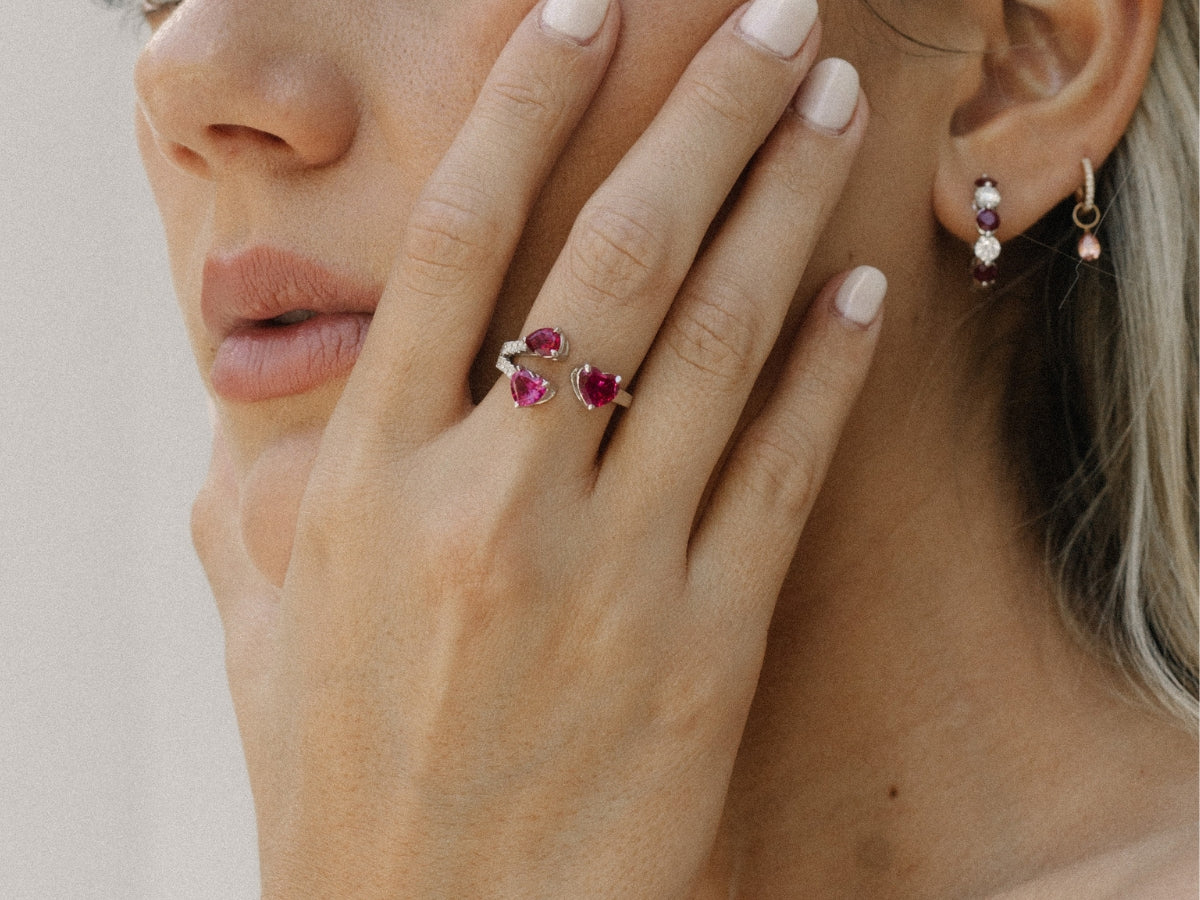 Heart Shaped Ruby Ring