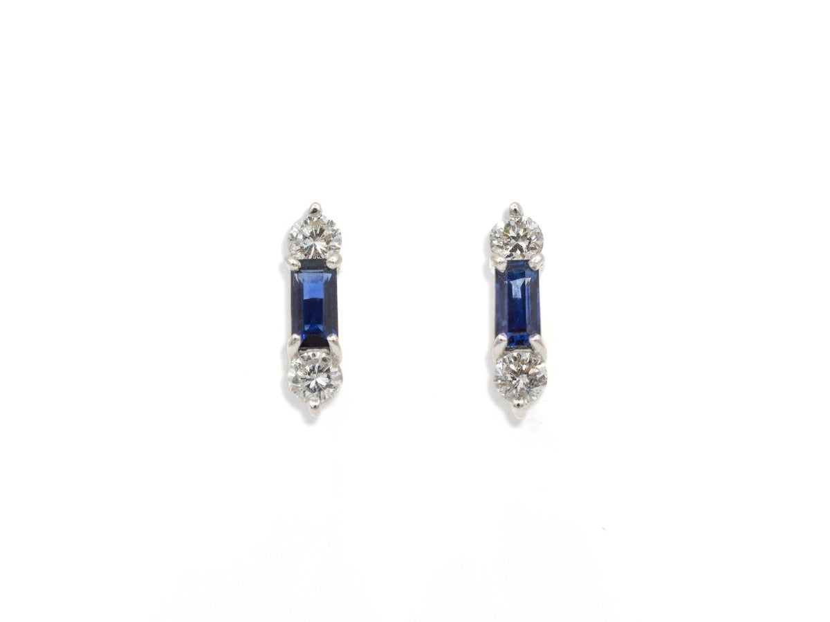 Sapphire Baguette Stud Earring