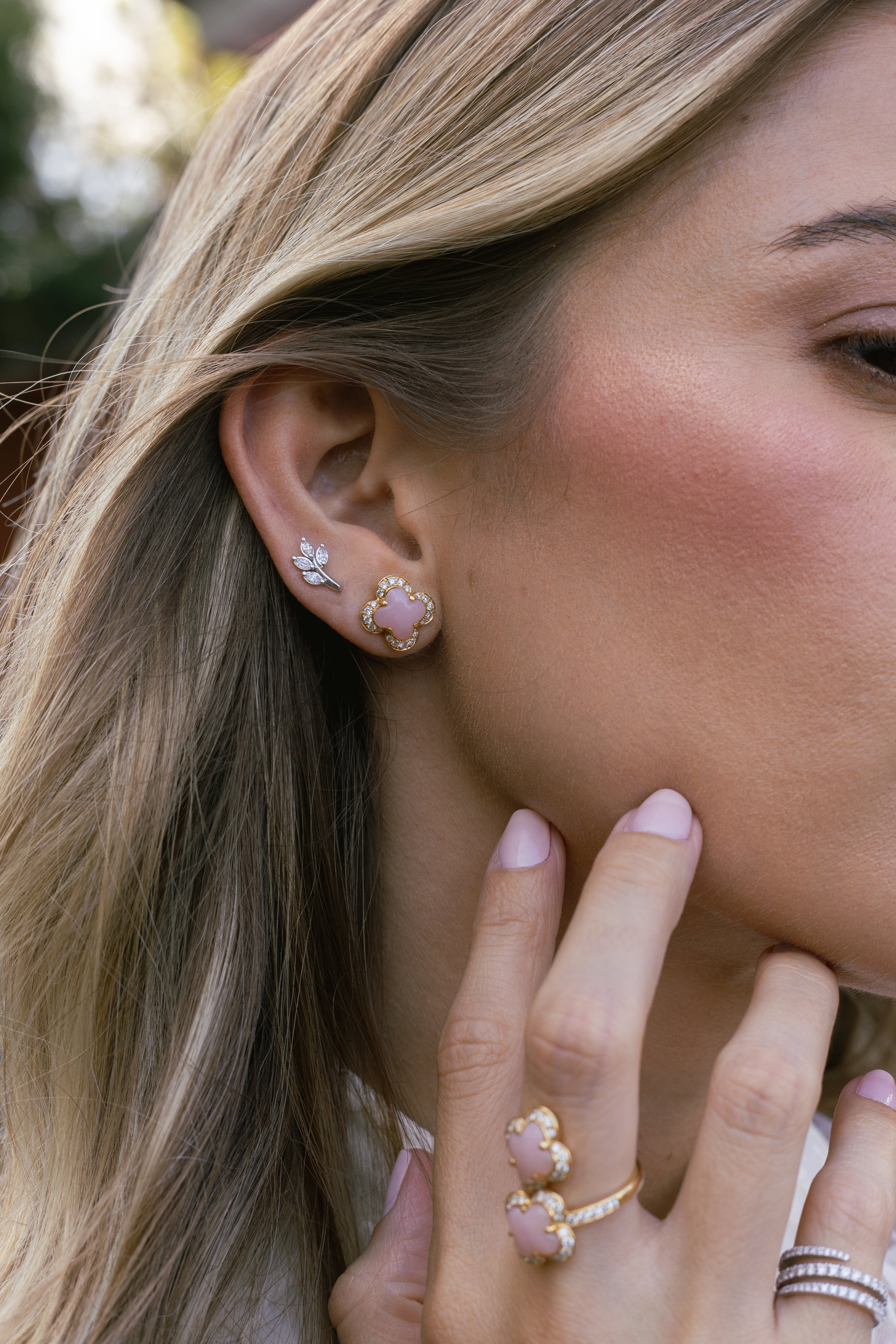 Pink Opal Flower Ring