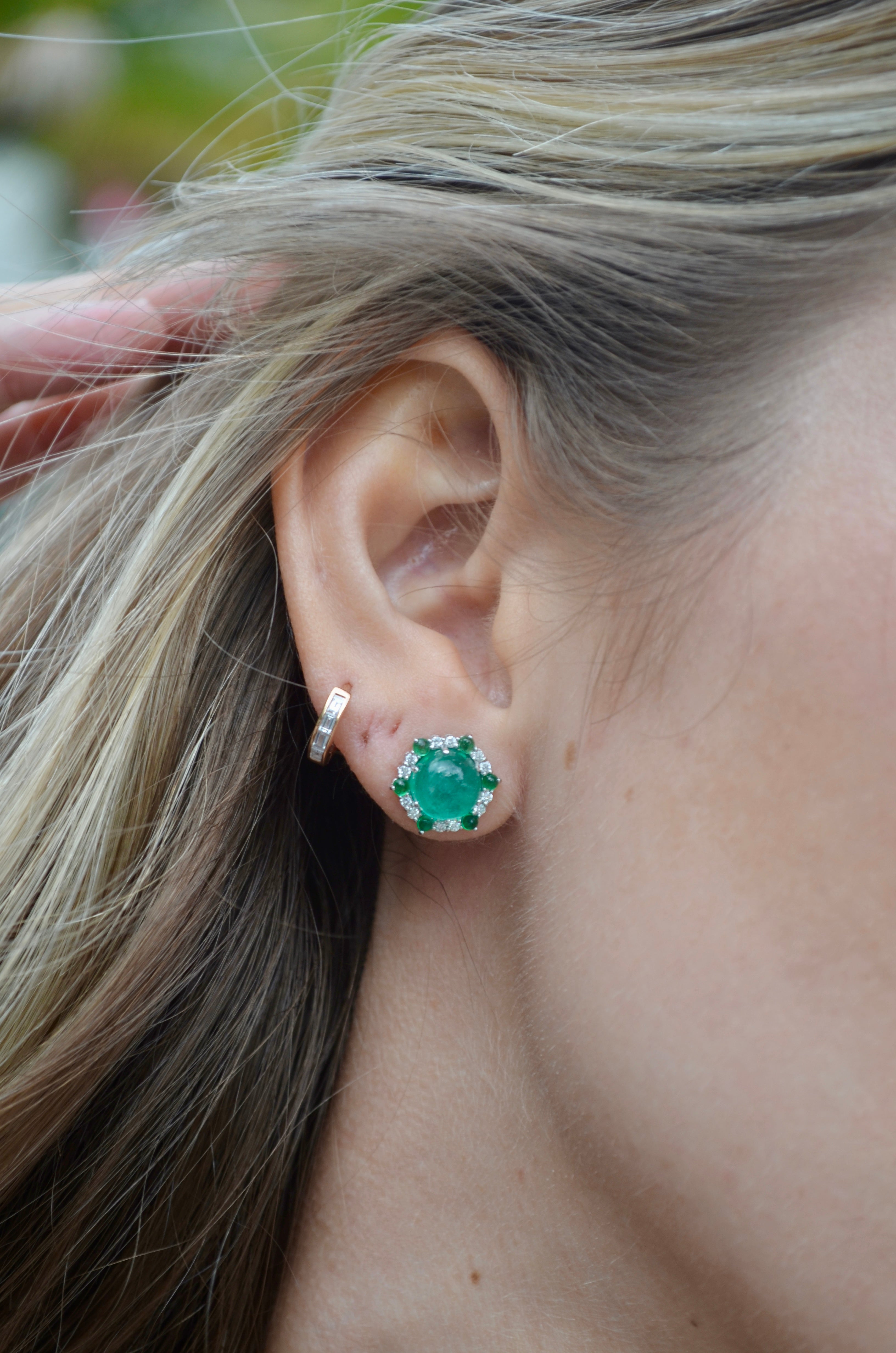 Cabochon Onyx Earrings