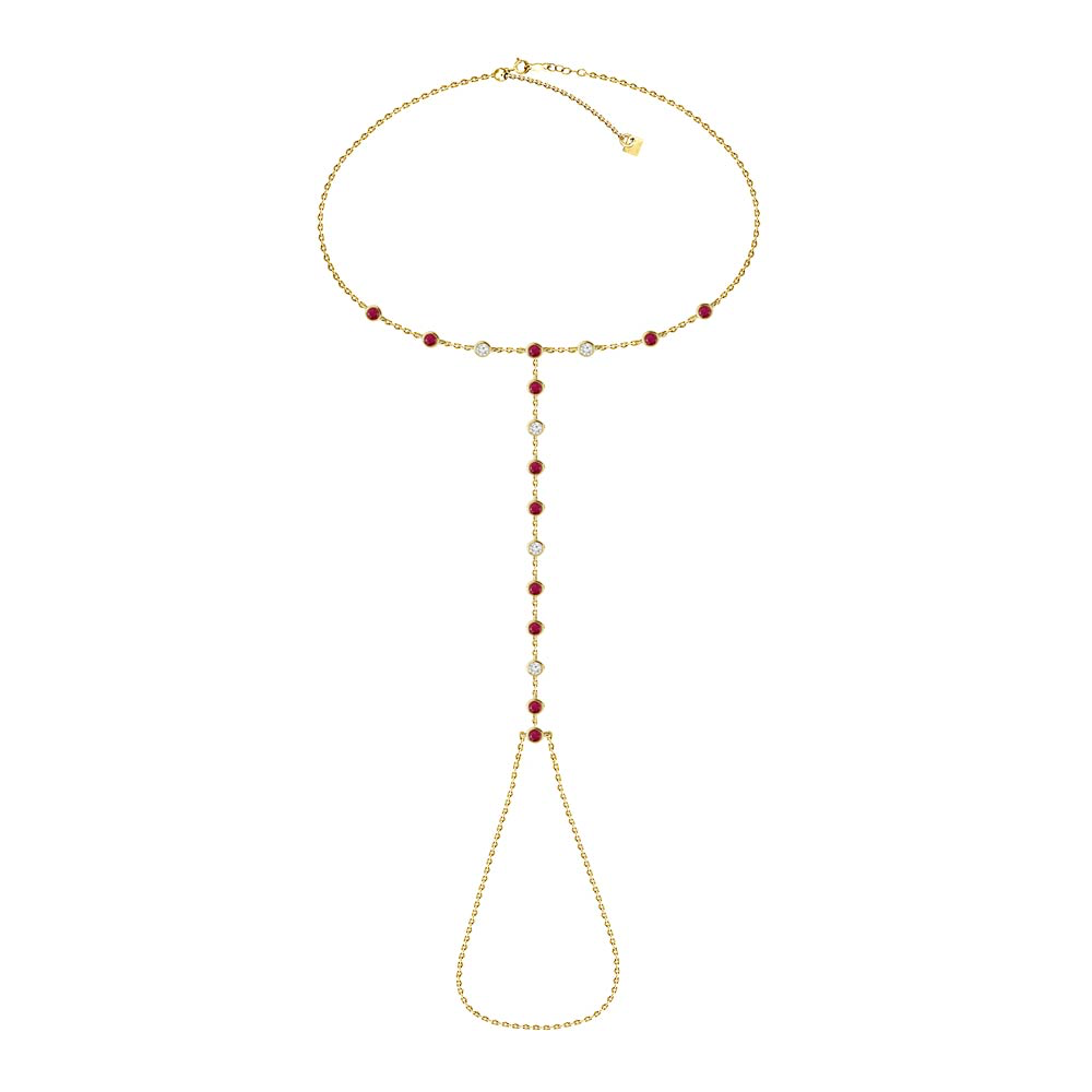 Ruby and Diamond Hand Chain