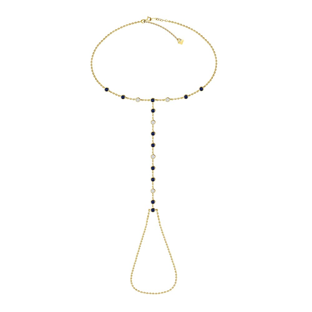 Sapphire and Diamond Hand Chain