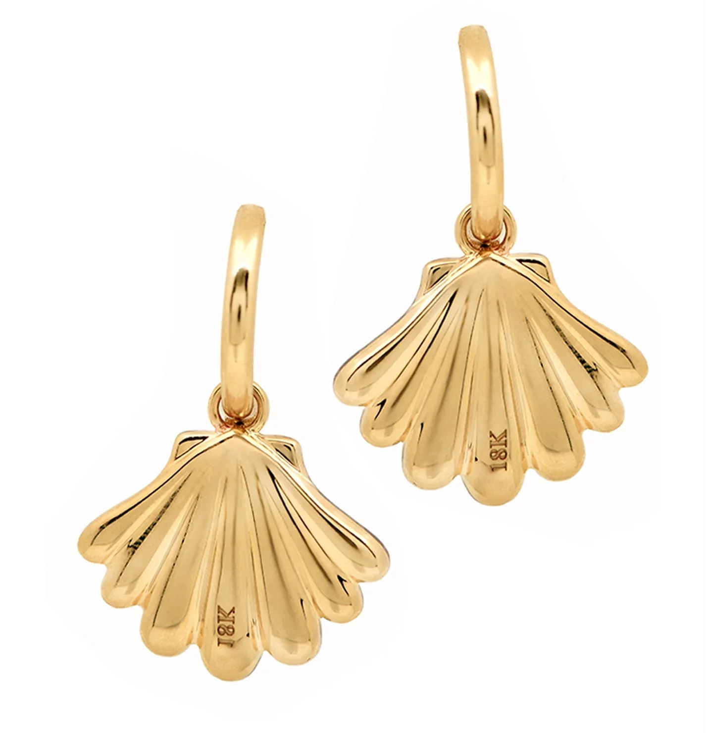 Shell Motif Diamond Earrings