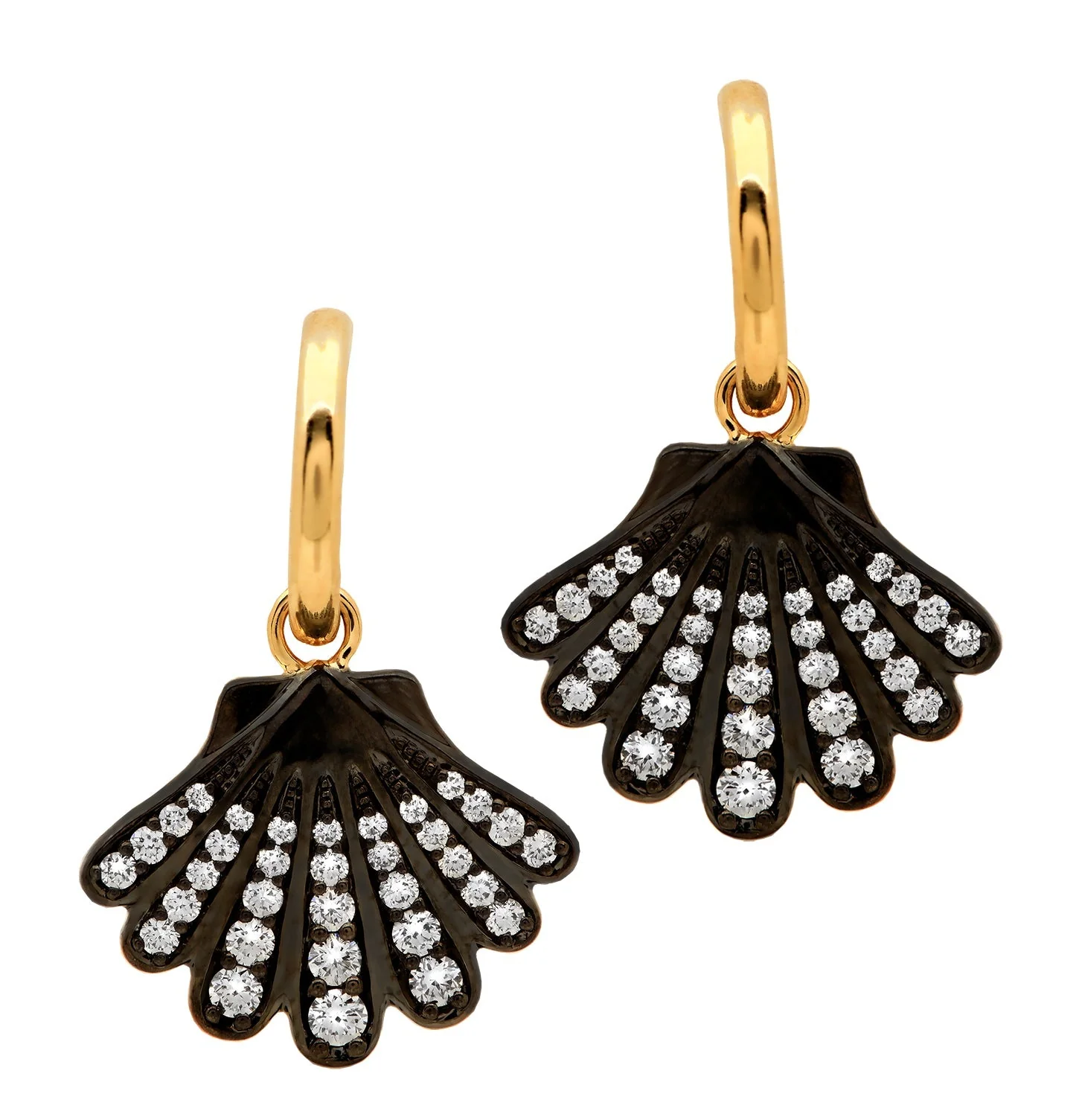 Shell Motif Diamond Earrings