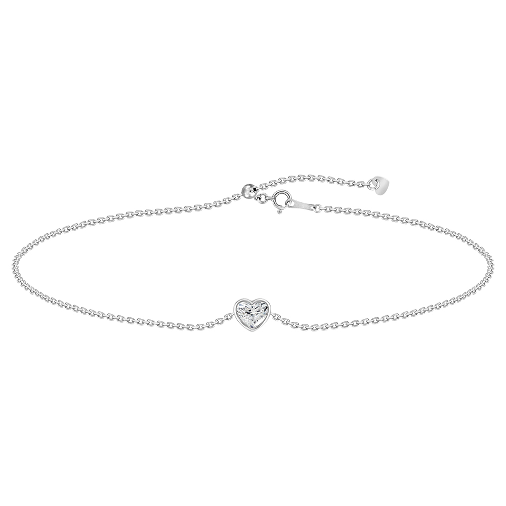 Bezel Heart Bracelet