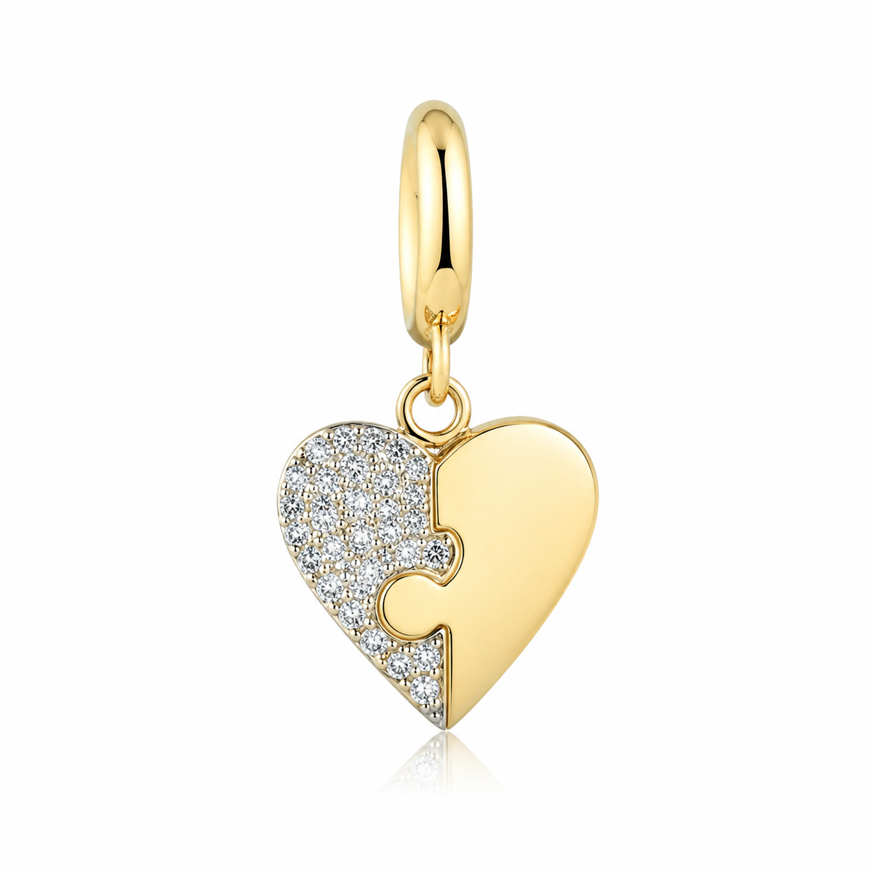 Puzzle Heart Charm