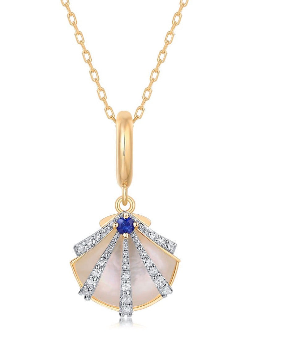 Sapphire Shell Charm