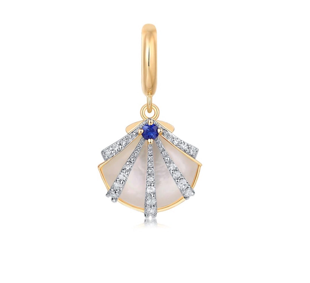 Sapphire Shell Charm