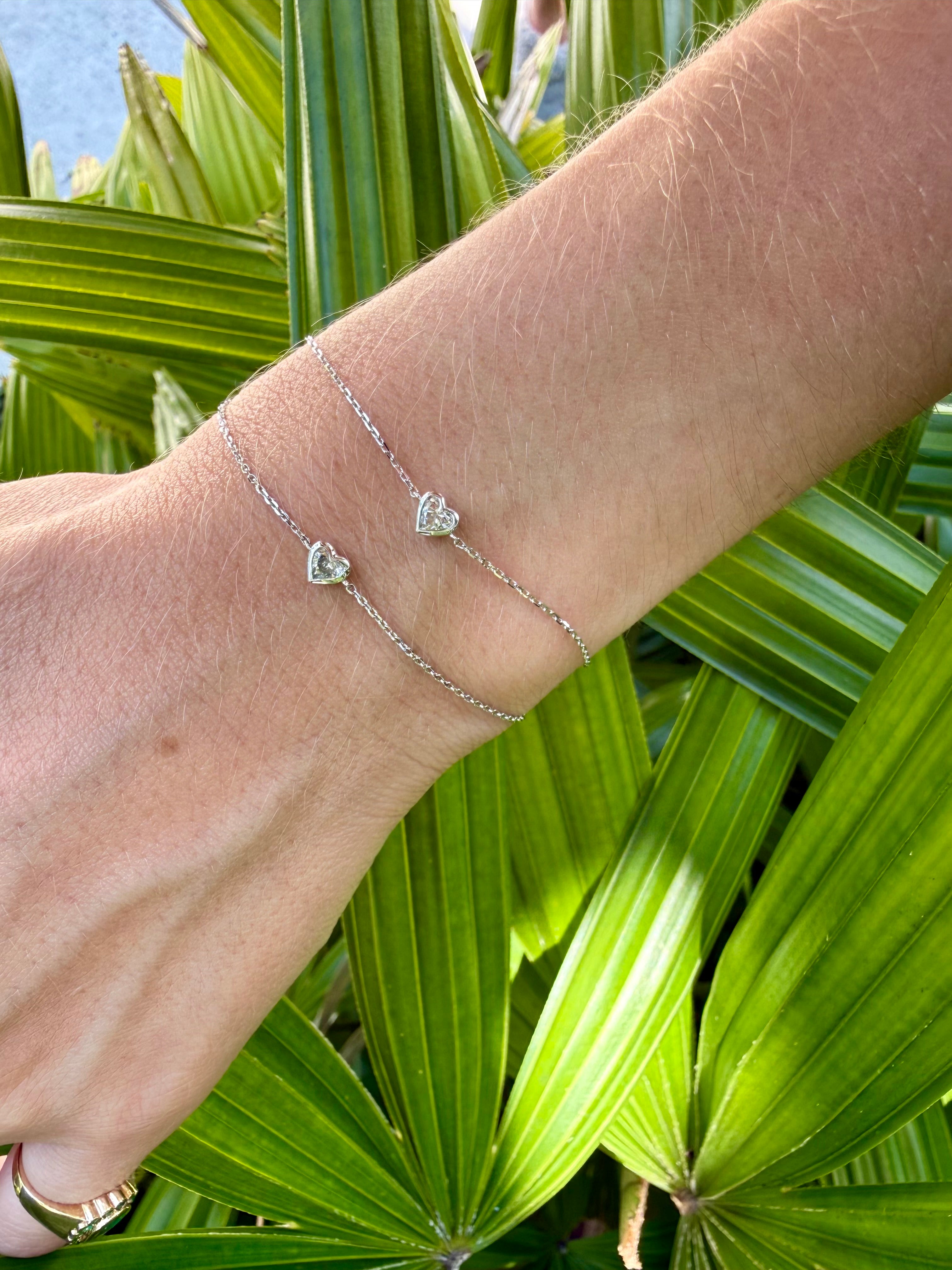 Bezel Heart Bracelet