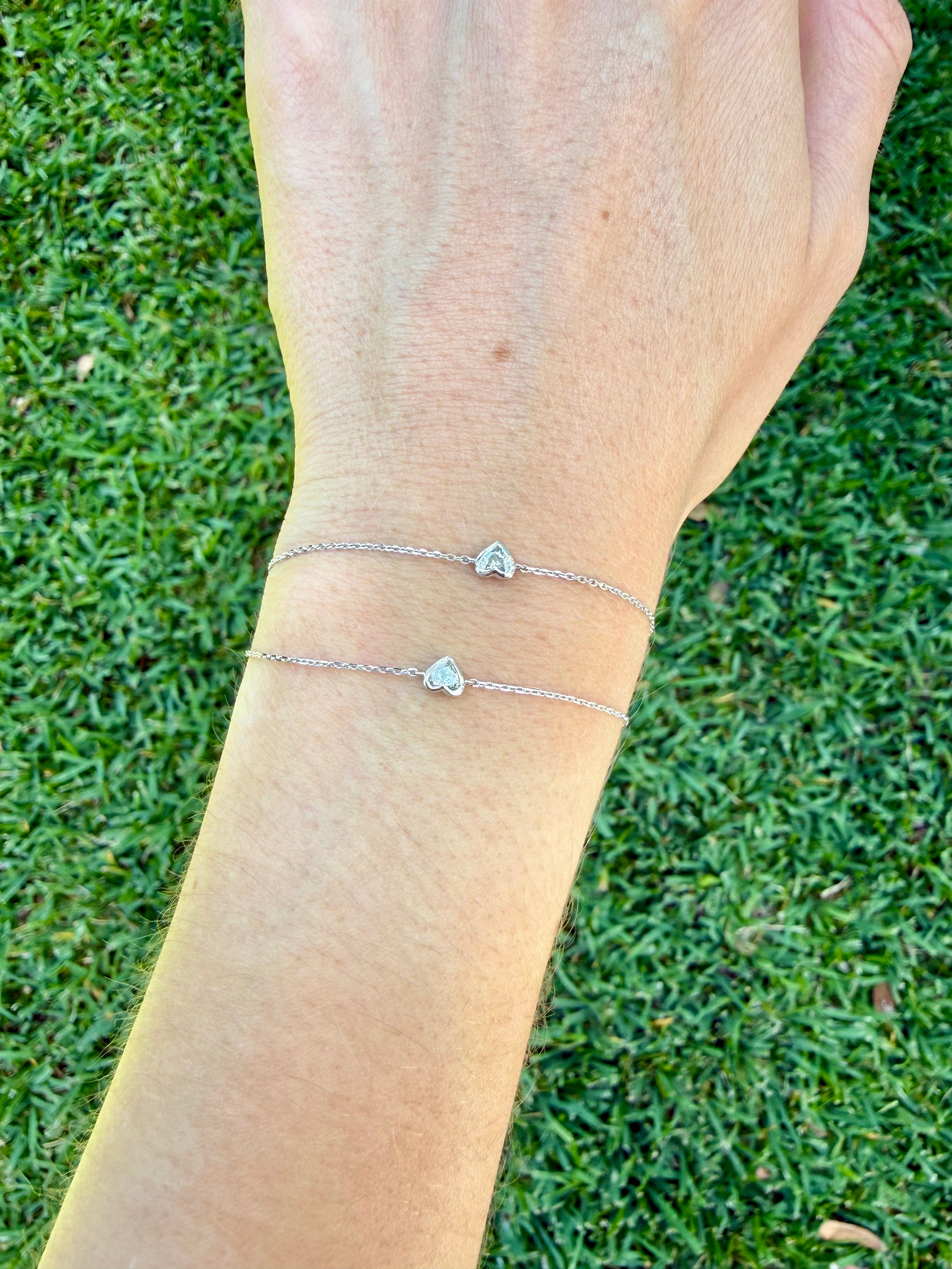 Bezel Heart Bracelet