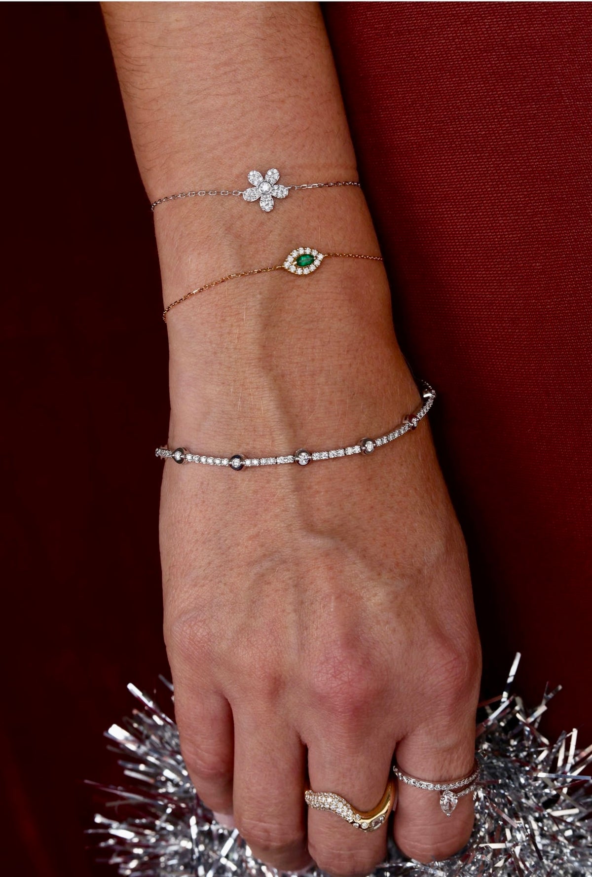 Diamond Flower Bracelet