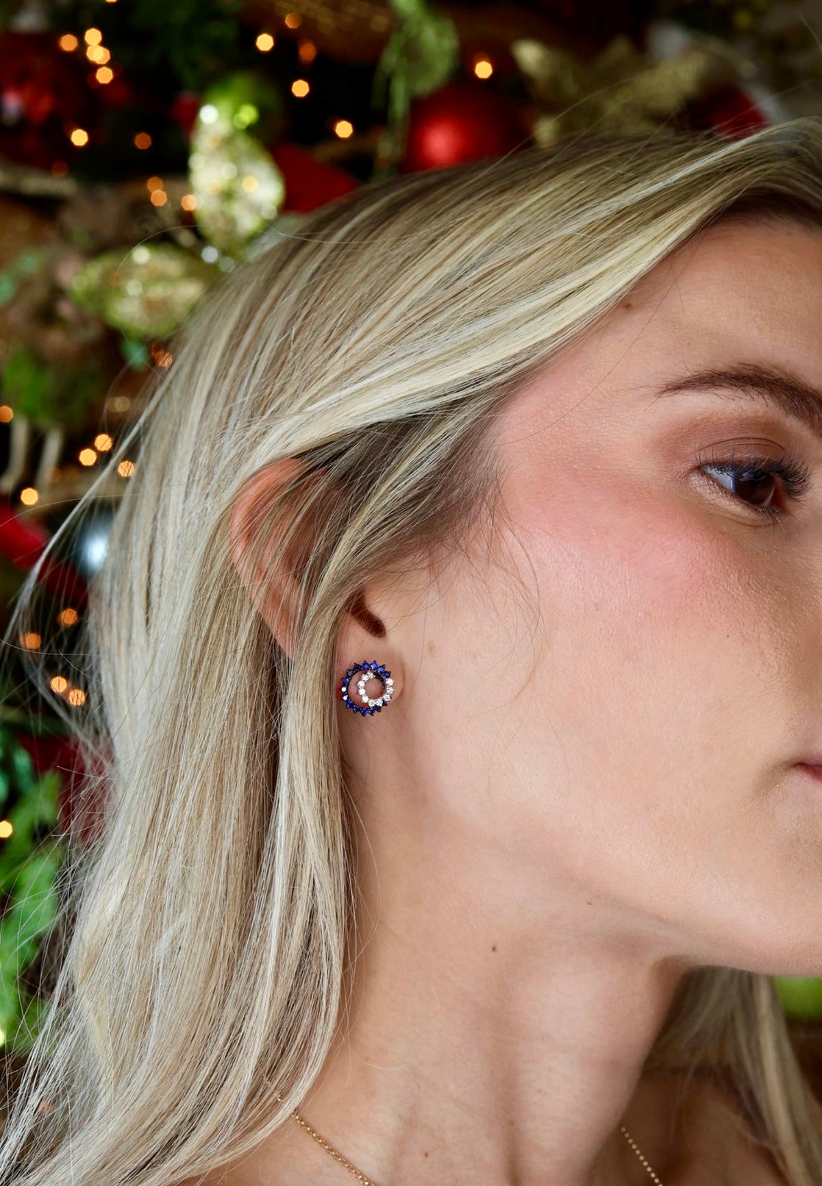 SAPPHIRE AND DIAMOND EARRINGS