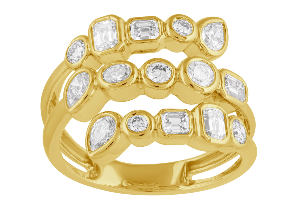 MIXED CUT DIAMOND WRAP RING