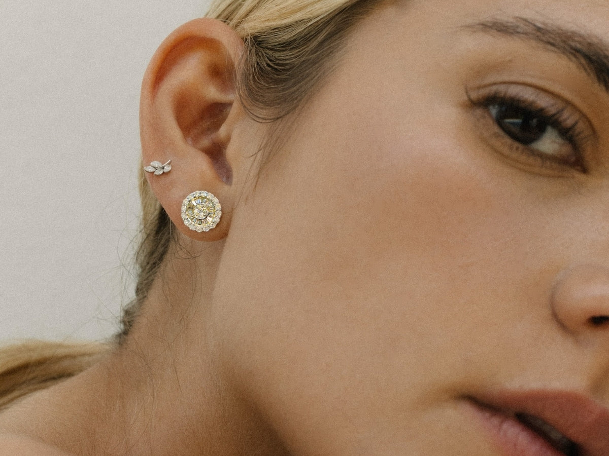 Multi Diamond Halo Earring
