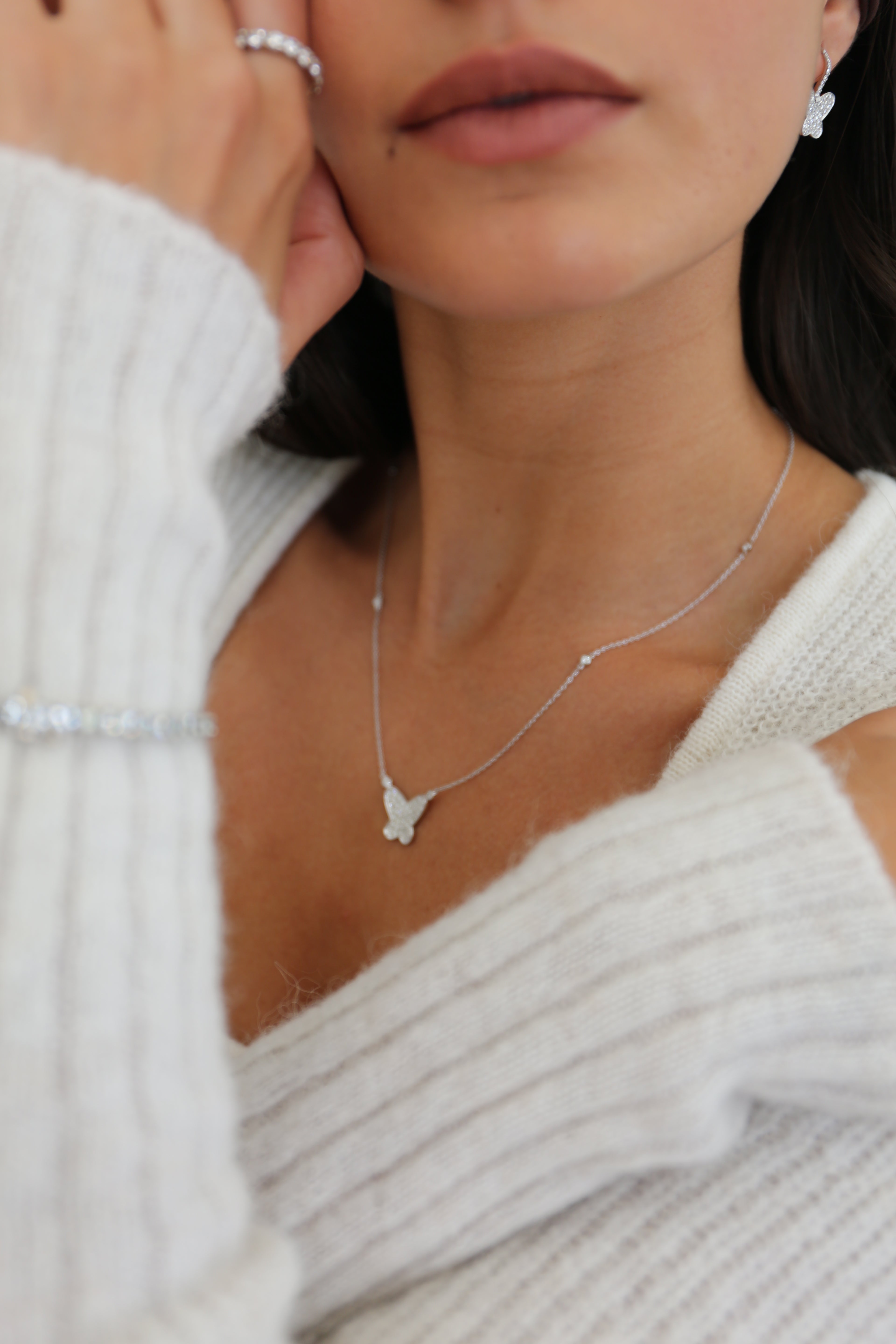 Butterfly Pendant with Diamonds