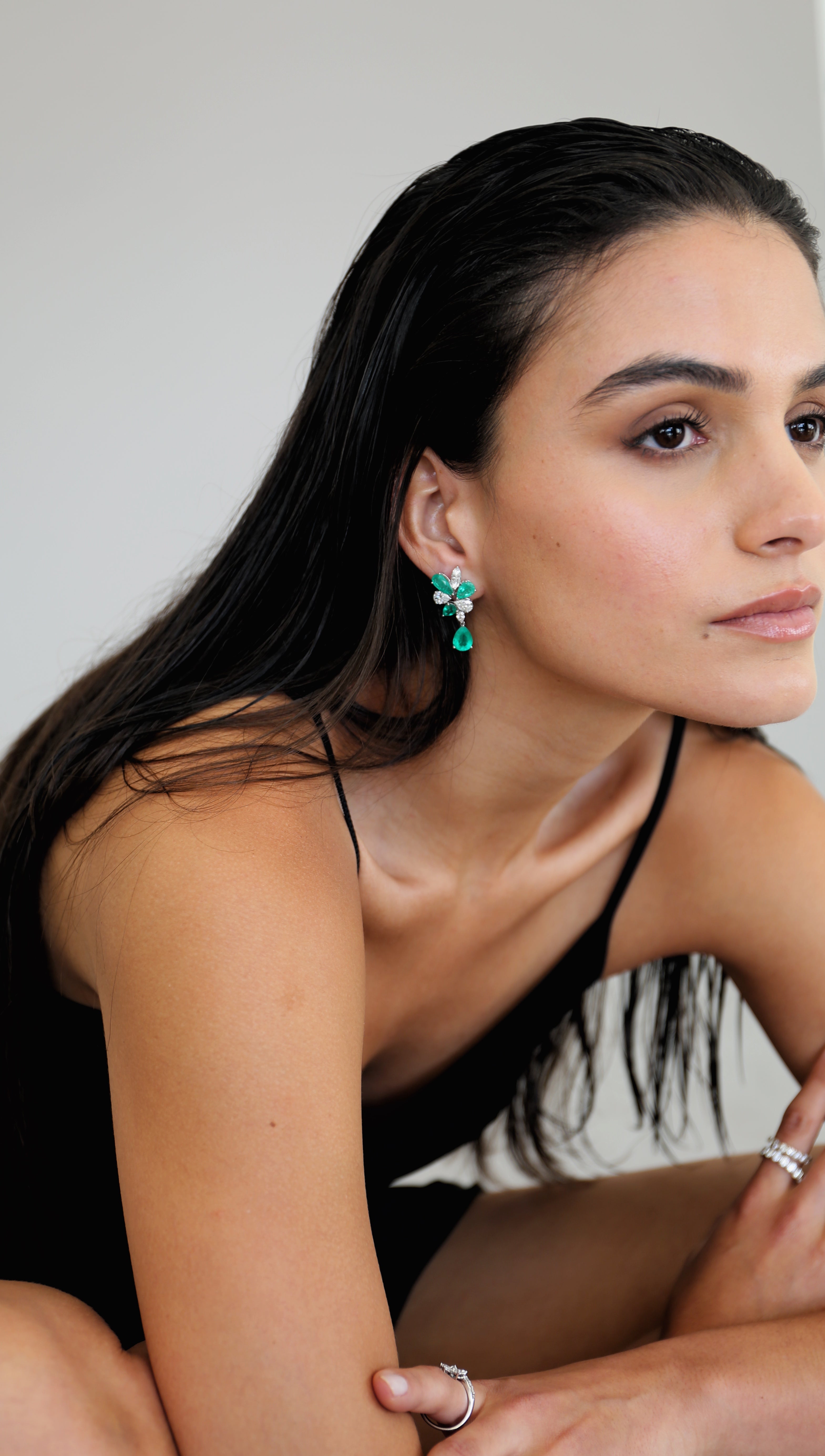 Diamond and Emerald Fancy Earring